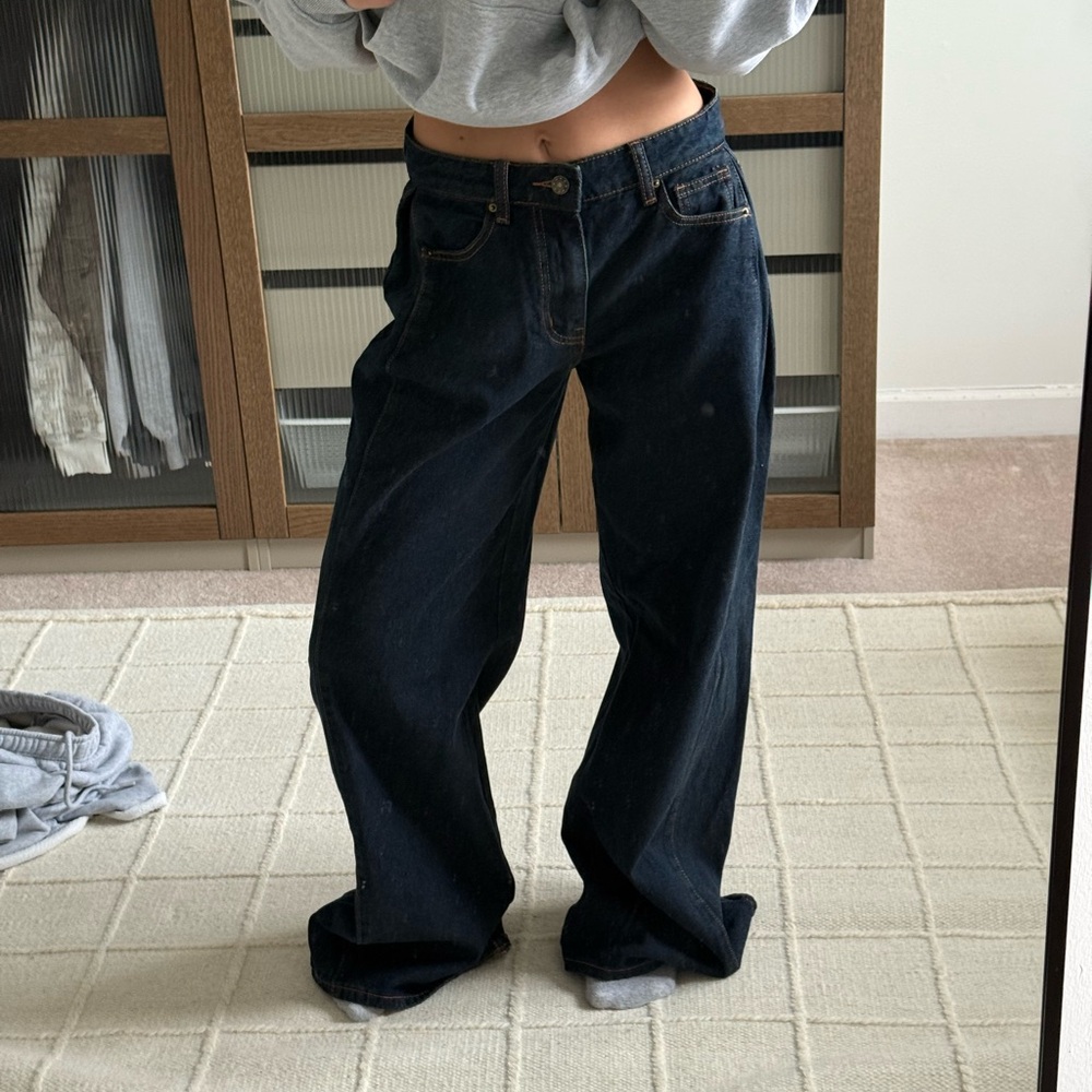 Lioness Dark Wash Wide Leg Jeans